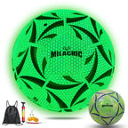 Milachic Soccer Ball, Glow In The Dark Soccer Ball Size 5, Glowing Luminous Green Soccer Balls Gifts For Boys, Girls, Men, Women