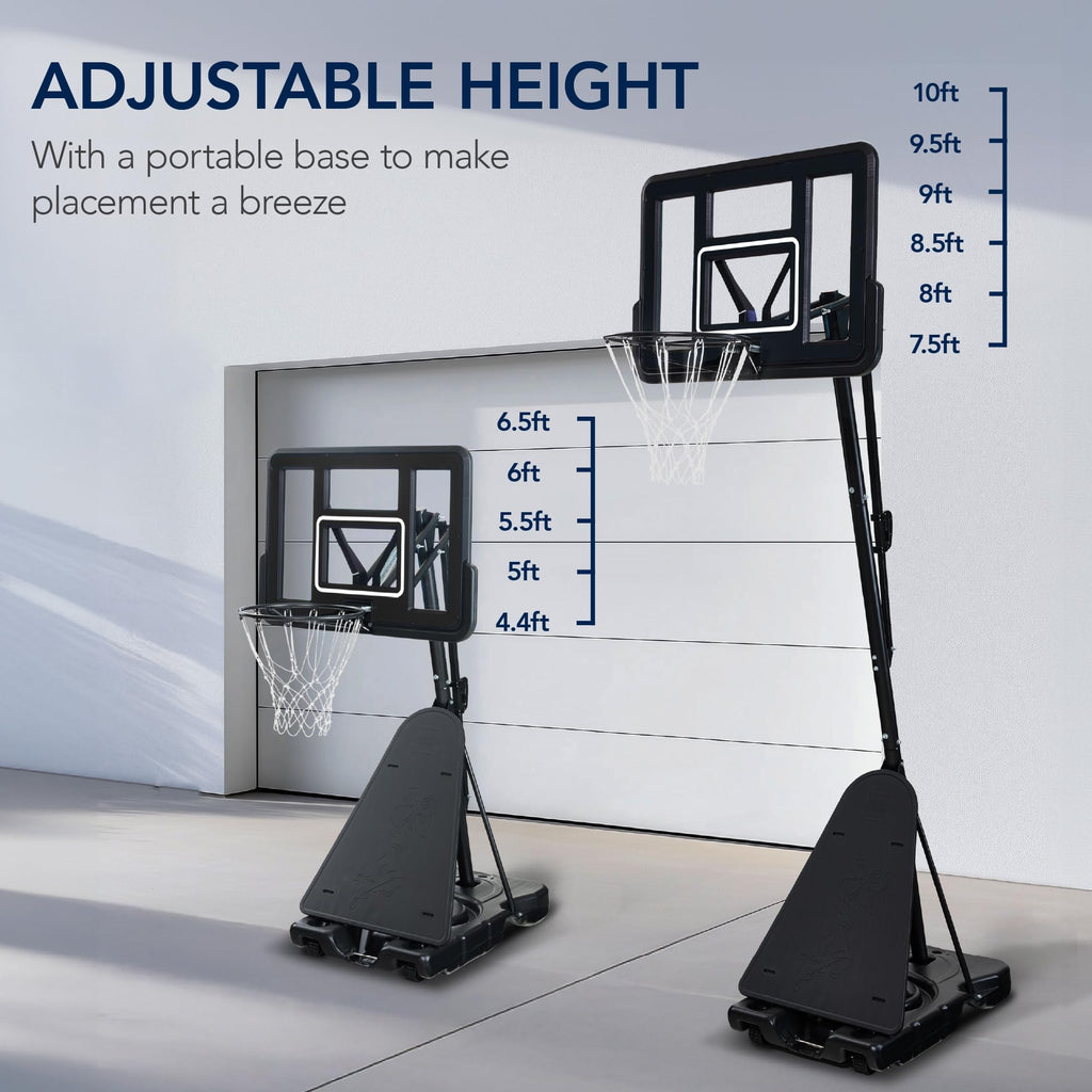 Best Choice Products 4.4-10Ft Adjustable Regulation Basketball Hoop, Portable Goal W/Shatterproof Backboard, Ball Return, Base G