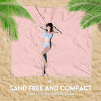 Bydoll Nylon Beach Blanket Waterproof Sandproof Oversized 10'X9' Suits 1-8 Adults Sand Free Extra Large Blanket Lightweight Soft