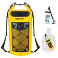 Piscifun Dry Bag, Waterproof Floating Backpack 10L with Waterproof Phone Case for Boating, Kayaking, Fishing, Yellow 10L