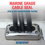 Seaview | Multi-Cable Rectangle Cable Gland | Marine Grade Waterproof Cable Pass Through Cable Clam | Cgm17Ss - Polished Stainle