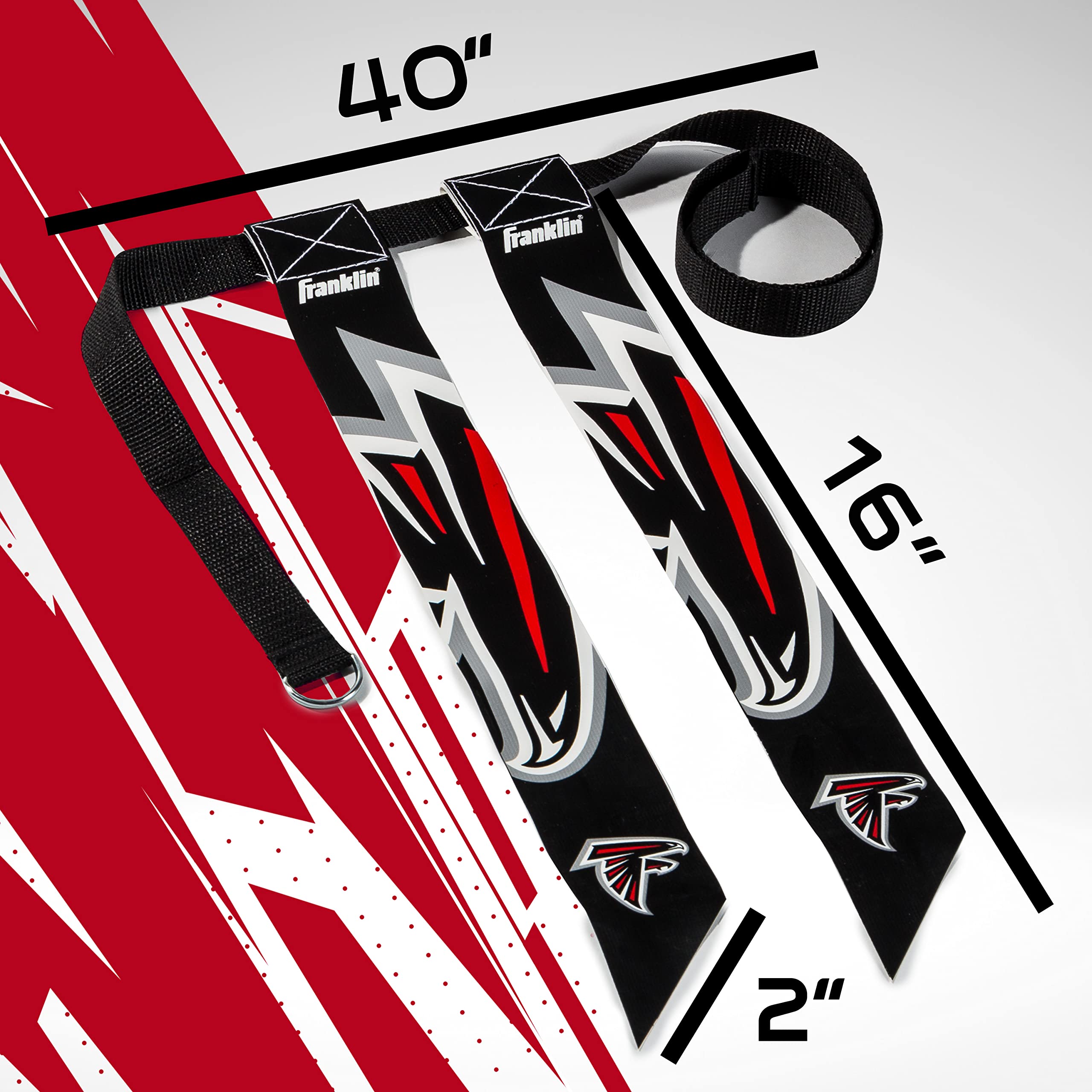 Franklin Sports Nfl Atlanta Falcons Flag Football Sets - Nfl Team Flag Football Belts And Flags - Flag Football Equipment For Ki