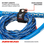 Airhead Wakeboard Rope, 3 Sections, 65-Feet