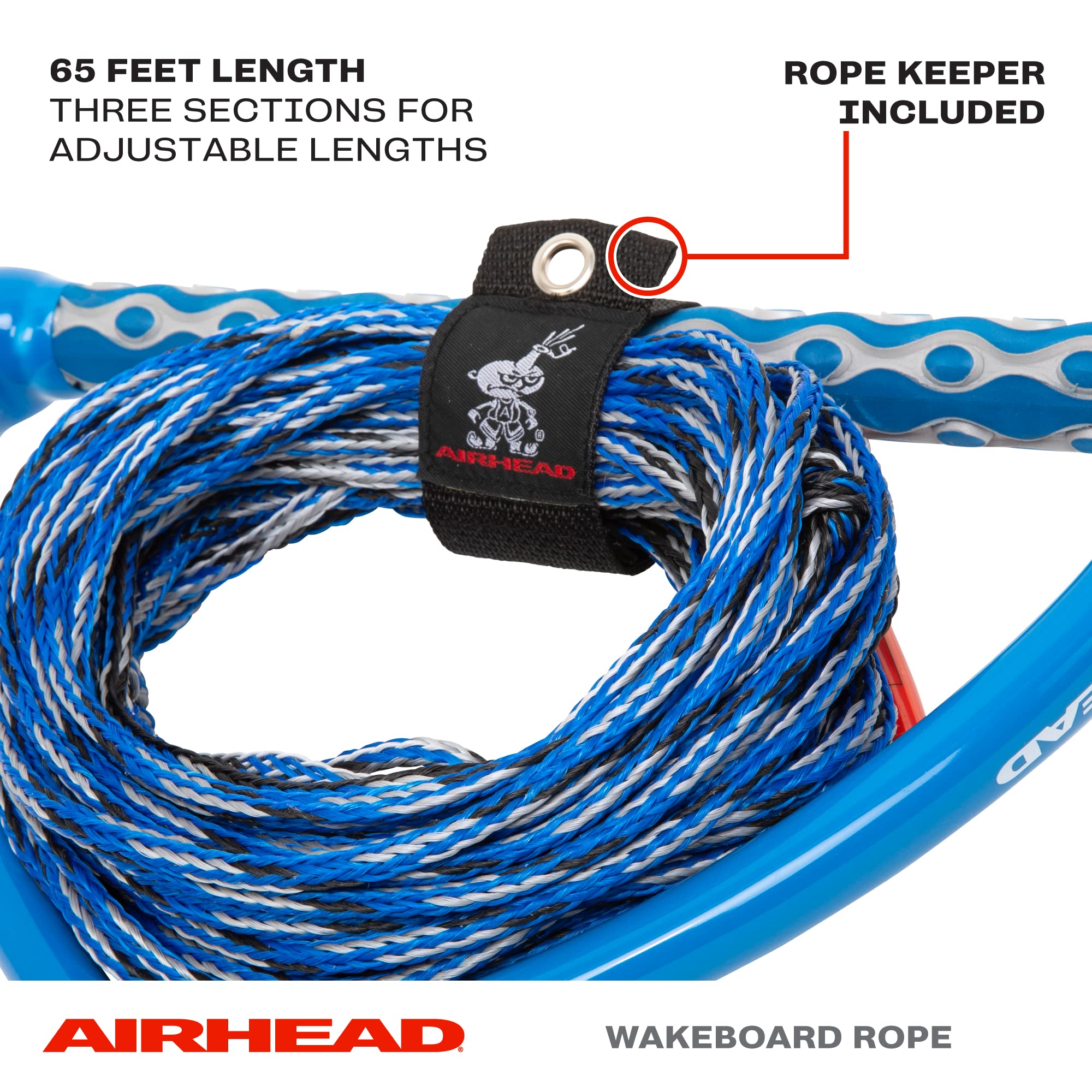 Airhead Wakeboard Rope, 3 Sections, 65-Feet