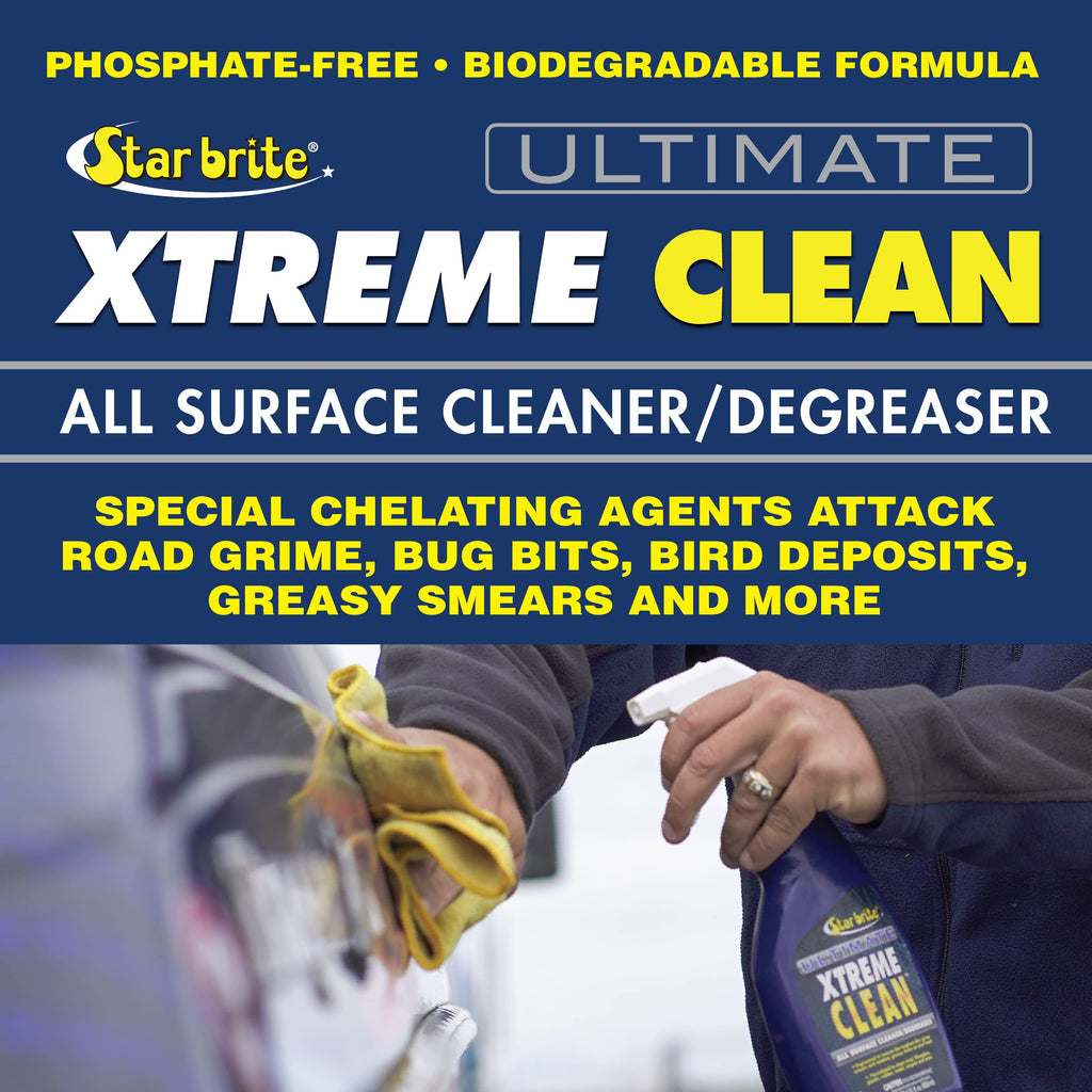 Star Brite Ultimate Xtreme Clean - Multi-Surface Cleaner & Degreaser, Perfect For Vinyl, Carpet, Fiberglass, Plastic, Rubber, Me