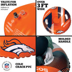 Bigmouth Denver Broncos Nfl Fan Gear Outdoor Toys, Officially Licensed - Inflatble Snow Tube With Handles