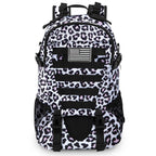 Jueachy Tactical Backpack For Women Men Hiking Day Pack Molle Military Rucksack Waterproof 30L Edc Bag With Usa Flag Patch Leopa