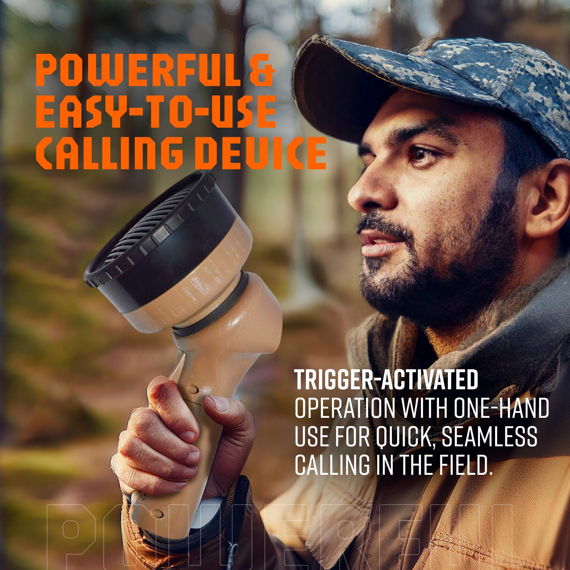 Mega Amp 20X Turkey Call, Loud Handheld Electronic Game Call, 20 Authentic Wild Turkey Sounds, Digital Directional Calling Devic