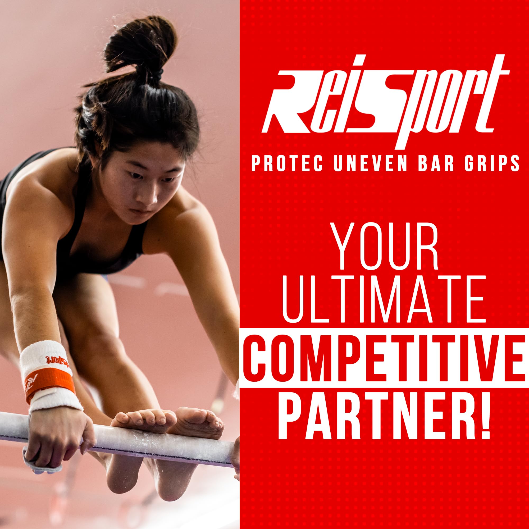 Reisport Womens Protec Elite Hook & Loop Uneven Bar Grips, Gymnastics, X-Small (0)