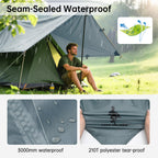 Free Soldier Camping Tarp Waterproof Portable Multifunctional Outdoor Traveling Awning Backpacking Shelter Rain Tarp (Blue Gray