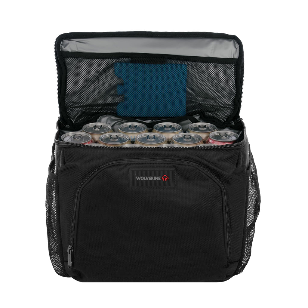 WOLVERINE 36 Can Cooler Backpack with Durable Nailhead Nylon, Dual Compartment Cooler & Dry Storage, Padded Mesh Back Panel, & E