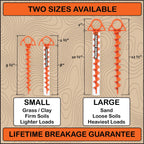 Orange Screw: The Ultimate Ground Anchor  Large 2 Pack Tent Stakes  Made In Usa (Orange)