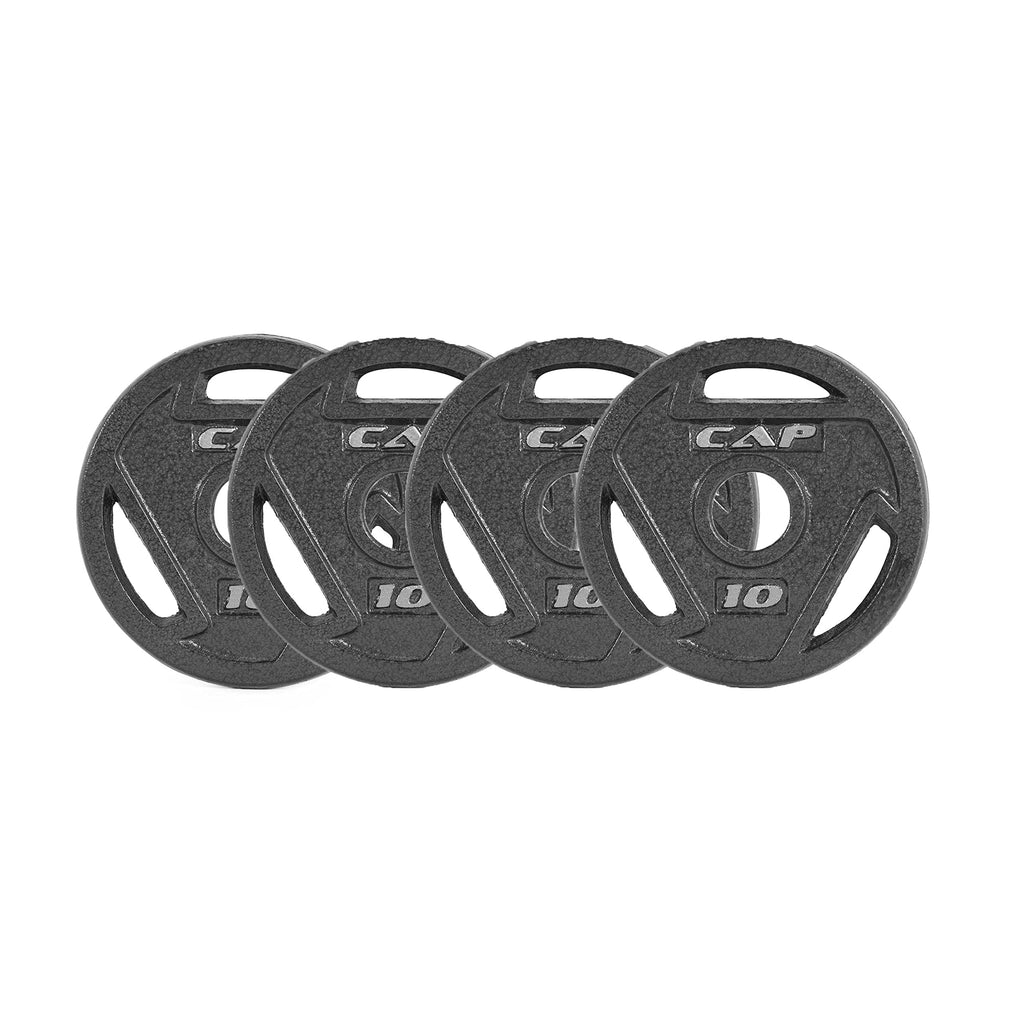 Cap Barbell 2-Inch Olympic Grip Weight Plate, 10 Lb, Set Of 4,Black