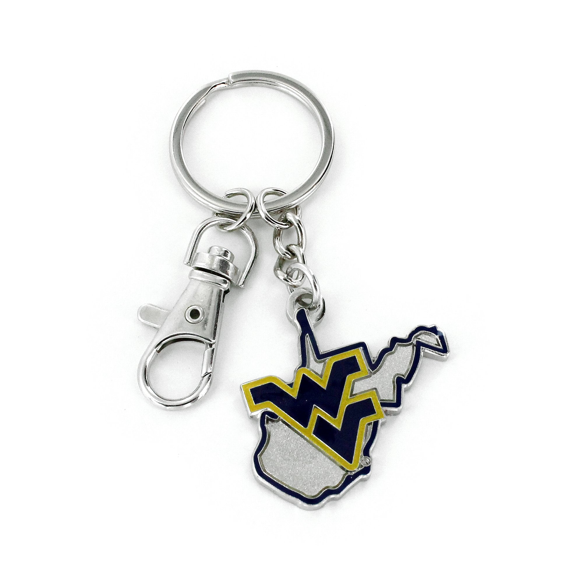 Ncaa West Virginia Mountaineers Heavyweight Home State Design Keychain