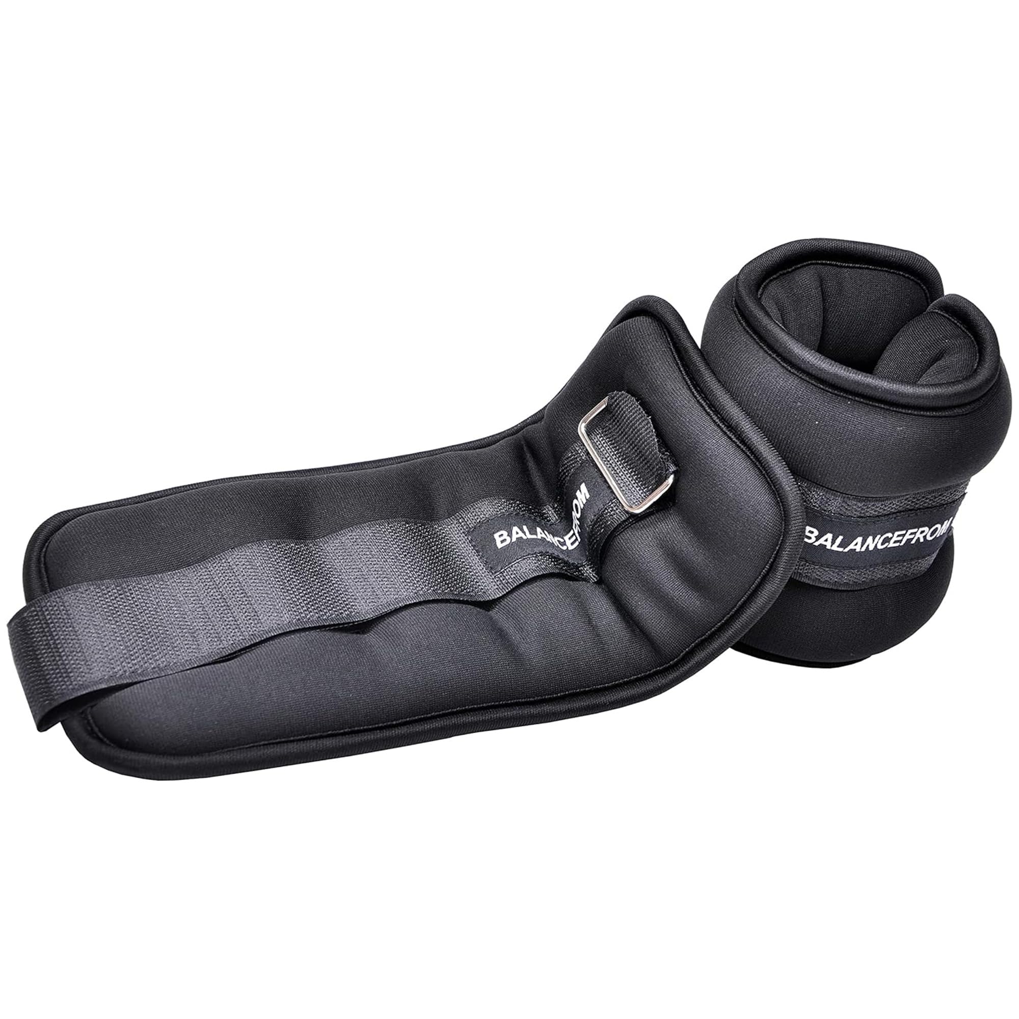 Signature Fitness Fully Adjustable Ankle Wrist Arm Leg Weights, 4 lbs each (8-lb pair), Black