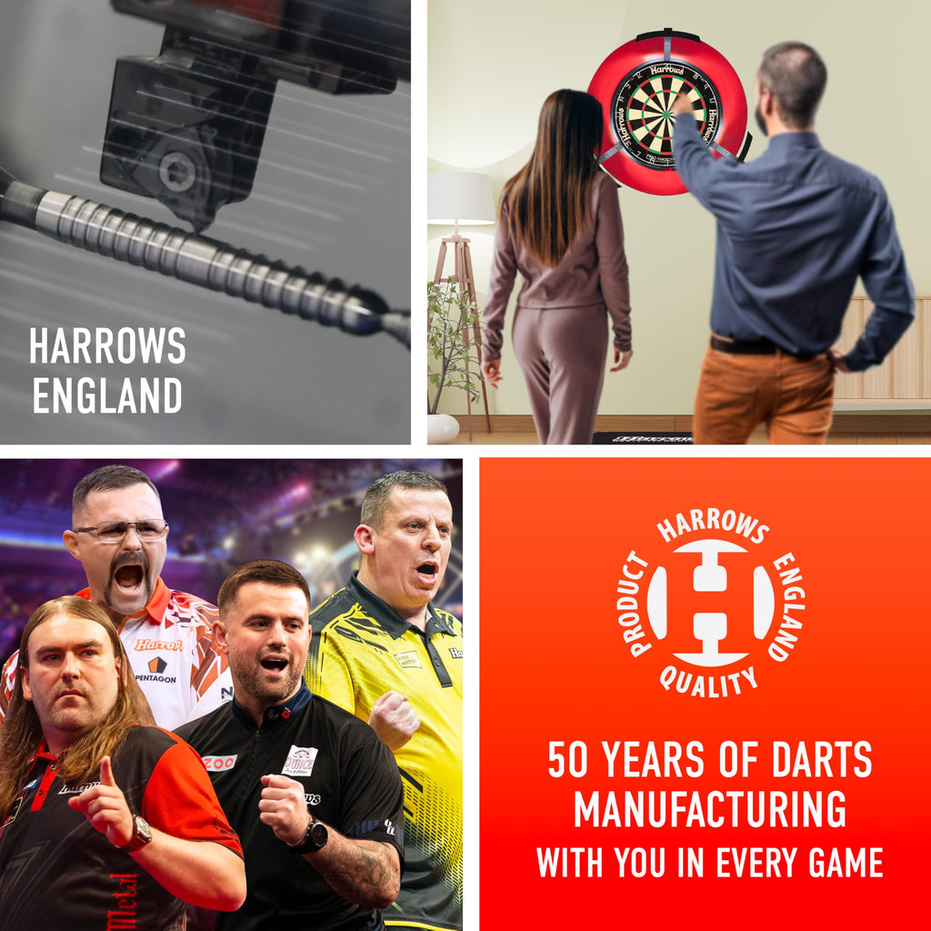 Harrows Caliber 90% Tungsten Steel Tip Darts Set 21G, 23G, & 25G - Includes Spare Shafts, Prime Flights & Travel Case (23, Grams