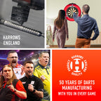 Harrows Caliber 90% Tungsten Steel Tip Darts Set 21G, 23G, & 25G - Includes Spare Shafts, Prime Flights & Travel Case (23, Grams