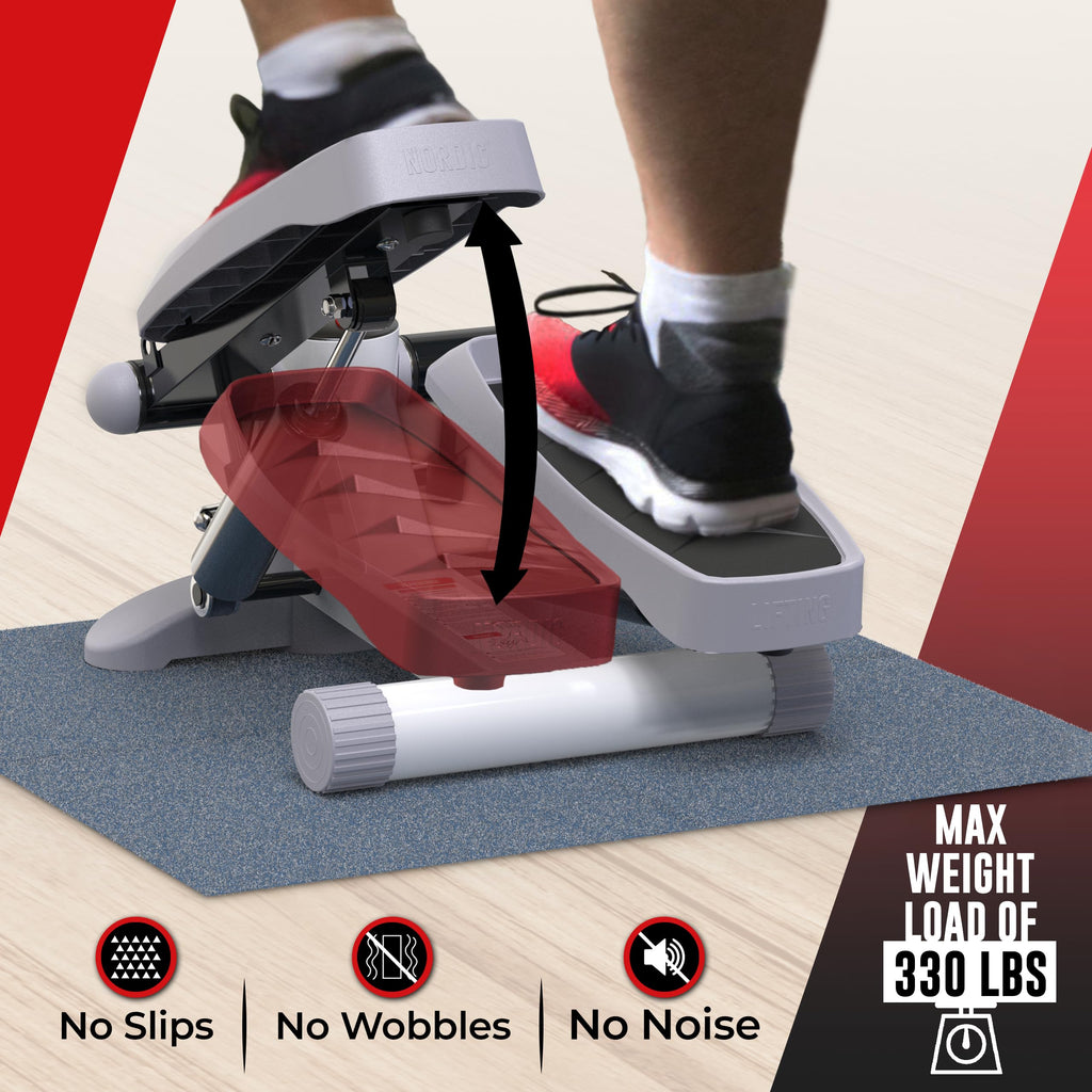 Mini Stepper & Stair Climber Machine - W/Resistance Bands Set - Built In Monitor By Nordic Lifting