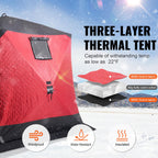 Vevor Pop Up Ice Fishing Tent, 4-6 Person Large Insulated Shelter, 87X79X78 50Sq Ft Fishing Area, Portable Hub-Style Shanty For