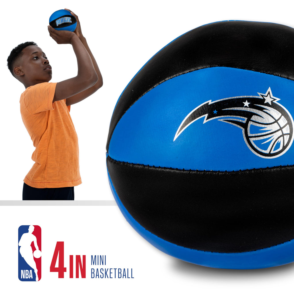 Franklin Sports Nba Orlando Magic Toy Basketballs - 2 Pack Of Kids Soft Mini Basketballs For Over The Door + Indoor Hoops - Nba