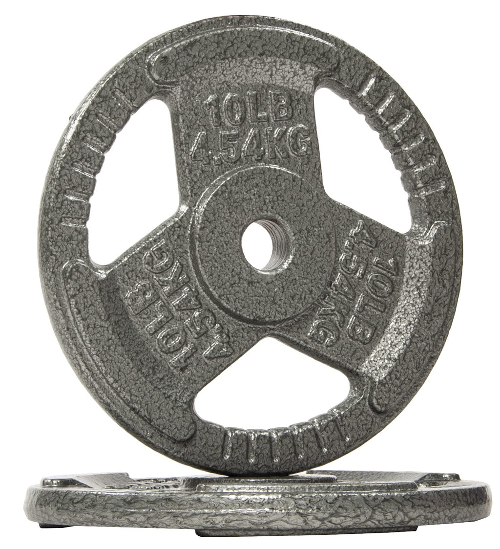 Fitvids Cast Iron Plate Weight Plate For Strength Training And Weightlifting, 1-Inch Center, 10Lb (Set Of 2)