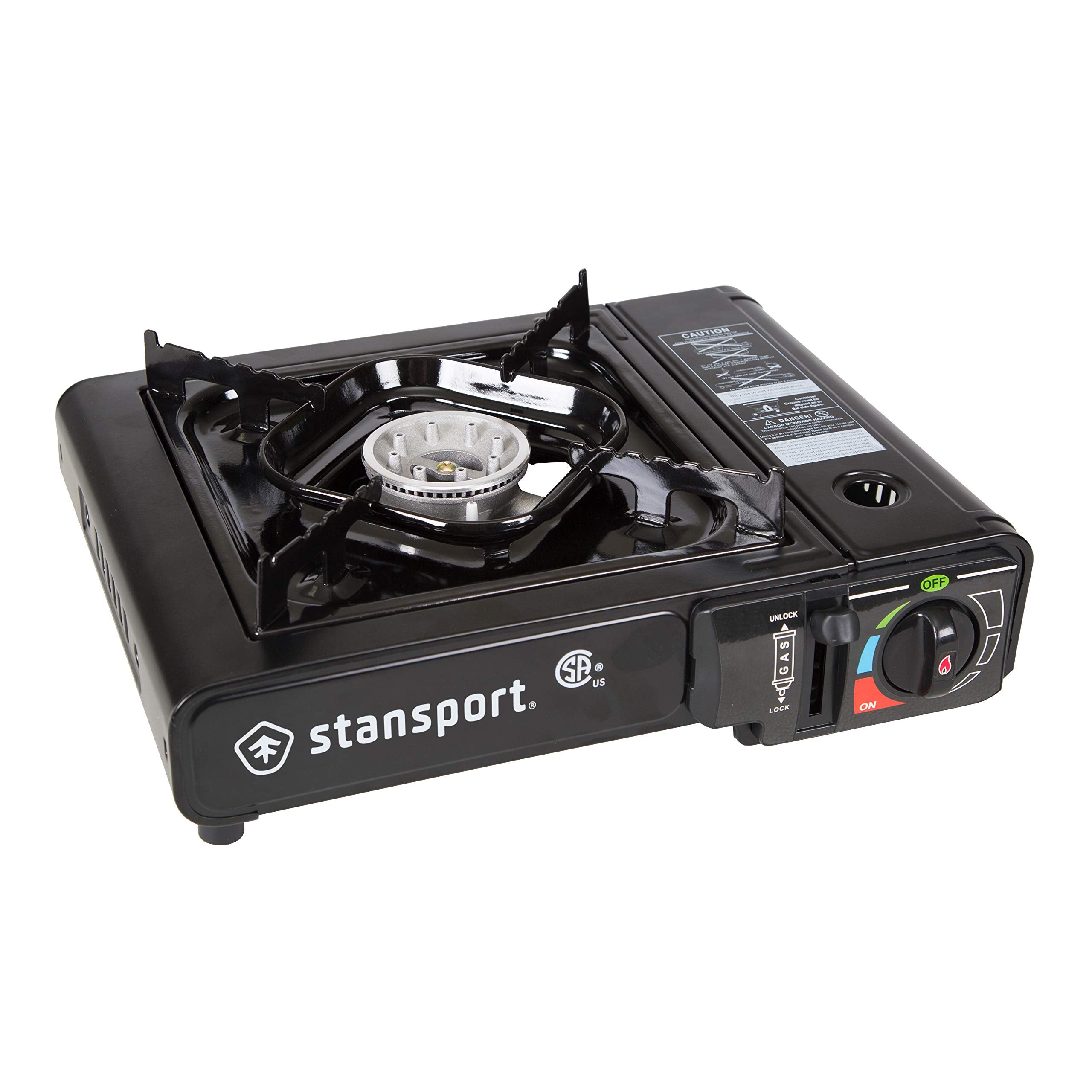 Stansport Portable Outdoor Butane Stove, Black, 13.38'' L X 10.82'' W X 4.33'' H