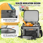 Vevor Soft Cooler 24 Cans Insulated Cooler Bag Leakproof Waterproof Lunch Soft Cooler Lightweight & Portable Cooler For Beach, H