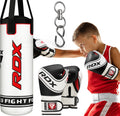 RDX Kids Punching Bag 2FT with Boxing Glove, Unfilled Set for Boys Girls, Non Tear Maya Hide Leather Junior Hanging Bag, Kickbox