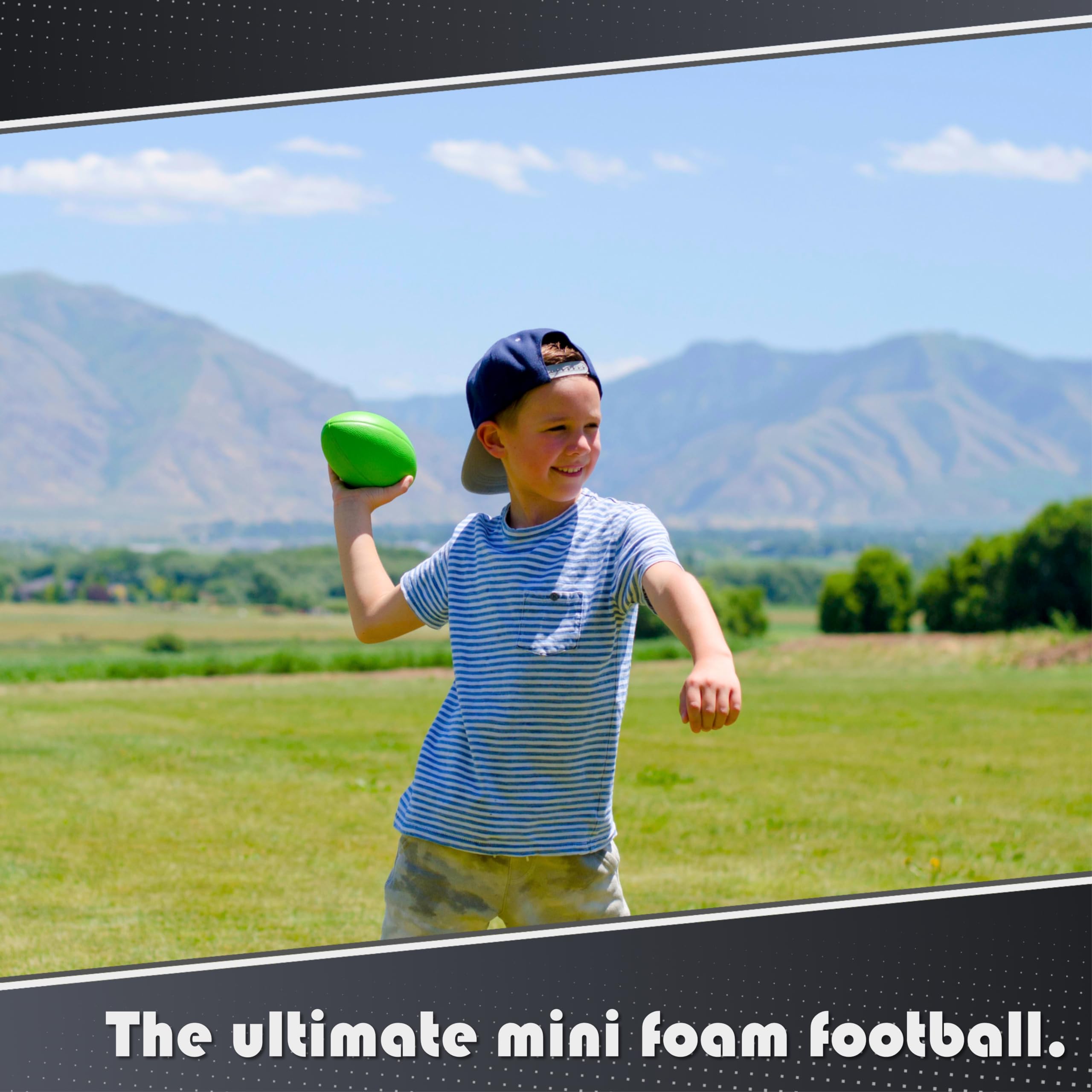 Lmc Products Kids Football 4 Pack - 7.25    Foam Footballs - Soft, Small Football - Colorful Mini Football For Kids - Includes G