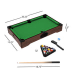 Hey! Play! Mini Tabletop Pool Set- Billiards Game Includes Game Balls, Sticks, Chalk, Brush And Triangle-Portable And Fun For Th