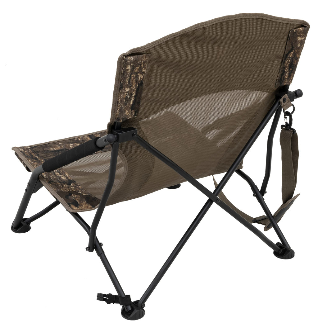 Browning Strutter Camo Turkey Hunting Chair With Foldable Low Profile Compact Design, Durable Steel Frame, And Padded Shoulder C