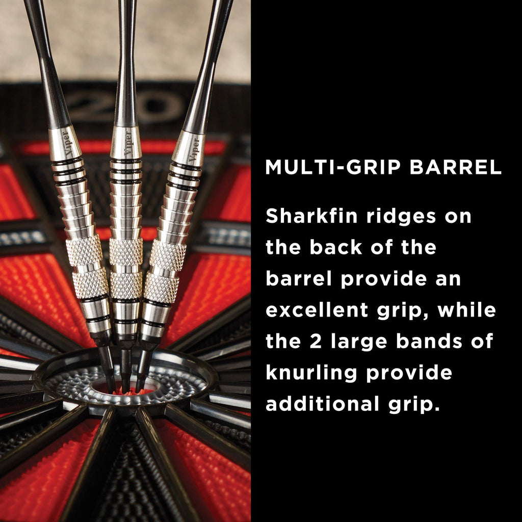 Viper Silver Thunder Soft Tip Darts, 2 Knurled Bands, 18 Grams
