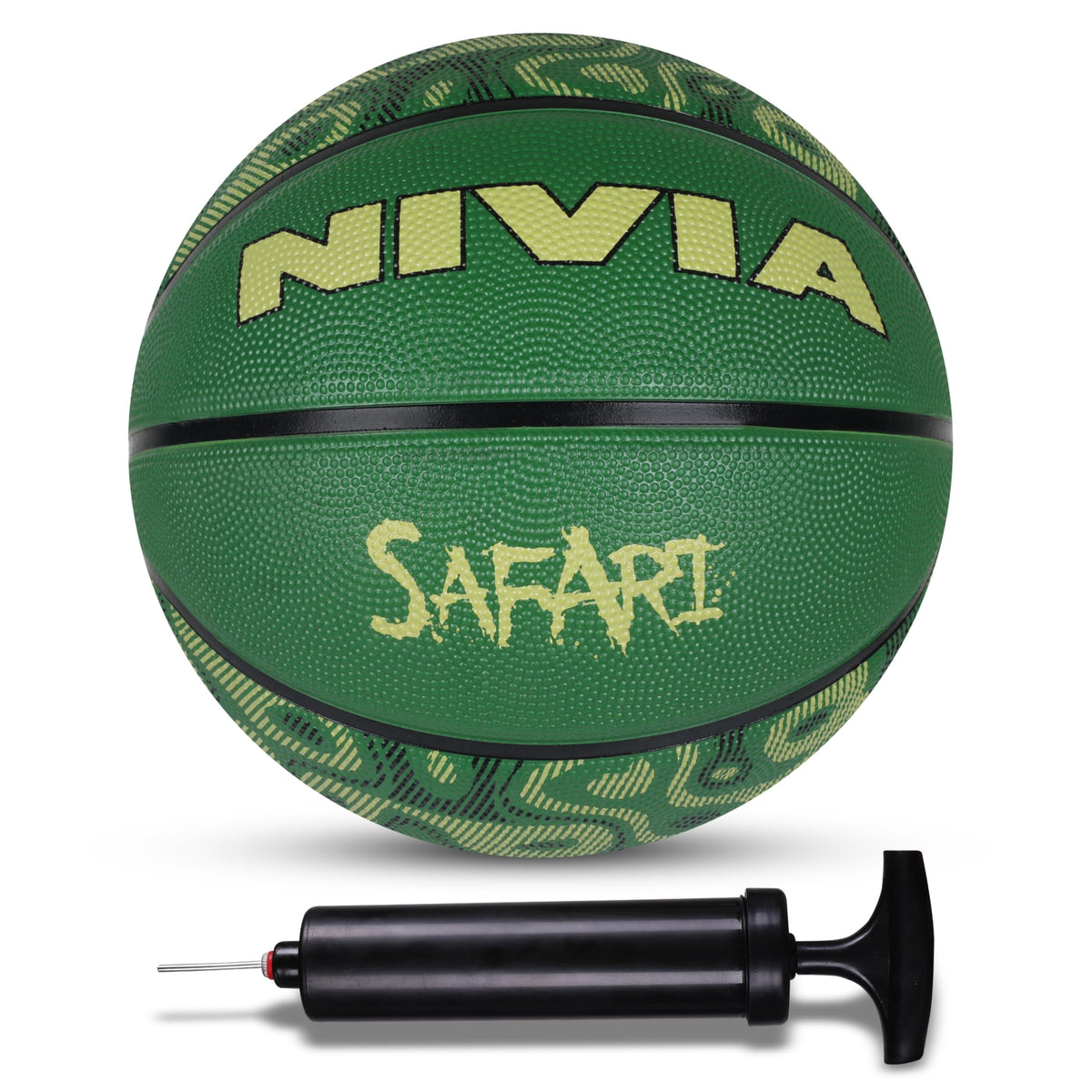 Nivia Safari Basketball, As Per Basic Standard, 8 Panels, Butyl Threadwounded Bladder, Made For Beginners, To Play On All Indoor
