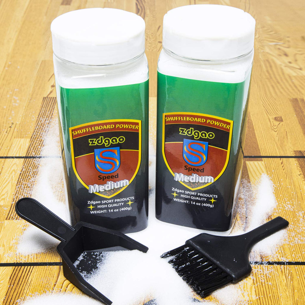 Shuffleboard Pucks W/ 2 Cans Shuffleboard Wax, Mini Dustpan And Brush For Shuffleboard Table, Complete Shuffleboard Accessories
