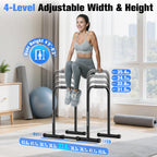Sportsroyals Adjustable Dip Bar Station, Heavy Duty Parallette & Parallel Bars, 400LBS Stable Dip Stands for Home Gym, Calisthen