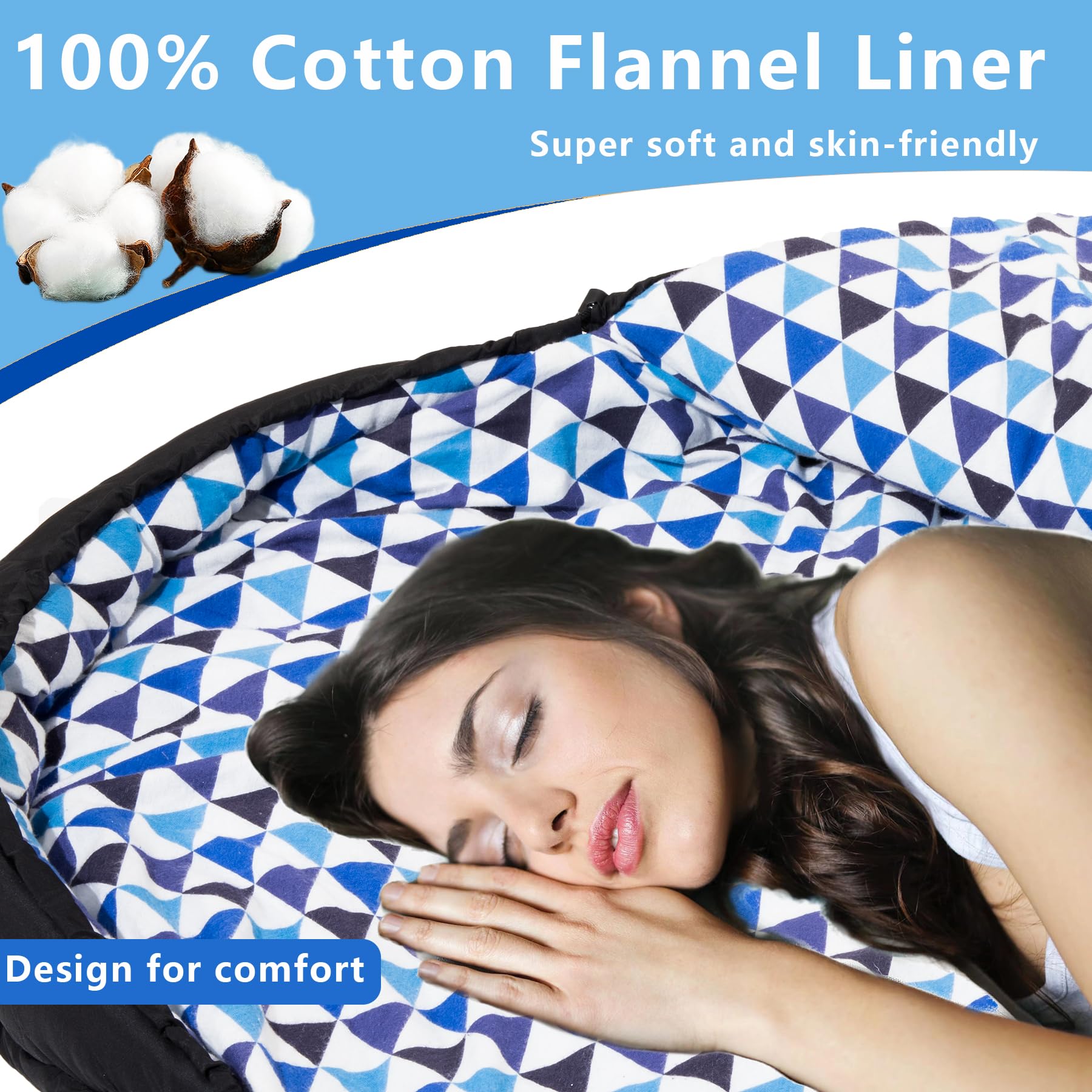 Bisinna Flannel Xl Sleeping Bag(630Gms) For Adults Warm & Cold Weather Sleeping Bag 3-4 Season With 100% Cotton Lining Large Sle