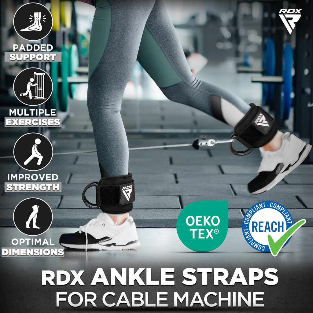Rdx Ankle Straps For Cable Machines Resistance Bands Attachment, 7Mm Neoprene Padded 10Ax4A, Gym Wrist Cuff Women Men Home Fitne