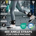 Rdx Ankle Straps For Cable Machines Resistance Bands Attachment, 7Mm Neoprene Padded 10Ax4A, Gym Wrist Cuff Women Men Home Fitne