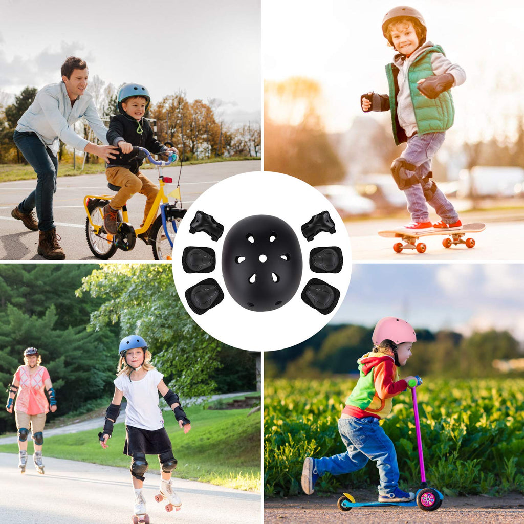 WayEee Kids Bike Helmet Set Skateboard Knee Pads, Helmet Pad Set Protective Gear Set, Adjustable for Girls Kids 3-10 Helmet Elbo
