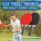 Serenelife Ping Pong Paddle Set, Indoor/Outdoor Table Tennis Paddles For 2, Includes Ping Pong Net With Clamps, 3 Balls