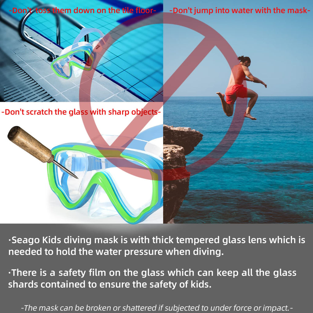 Seago Kids Swim Goggles Swimming Goggles For Kids Boys Girls Toddlers Youth 5-15 Anti-Fog 180 Clear Goggles No Leak Pool Underwa