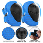 WayEee Kids Bike Helmet Set Skateboard Knee Pads, 7PCS Protective Gear Adjustable for Girls Boys 3-10 Age Elbow Pads Wrist Guard