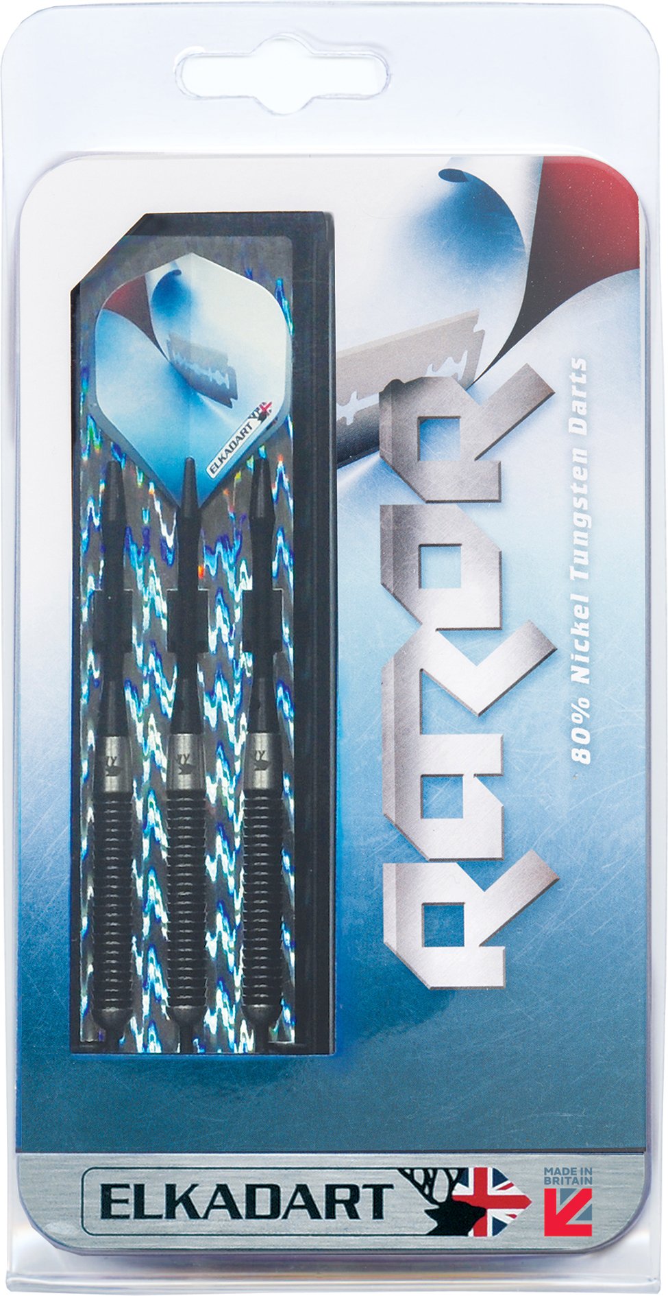 Elkadart Razor 80% Tungsten Steel Tip Darts With Storage/Travel Case, 25 Grams , White