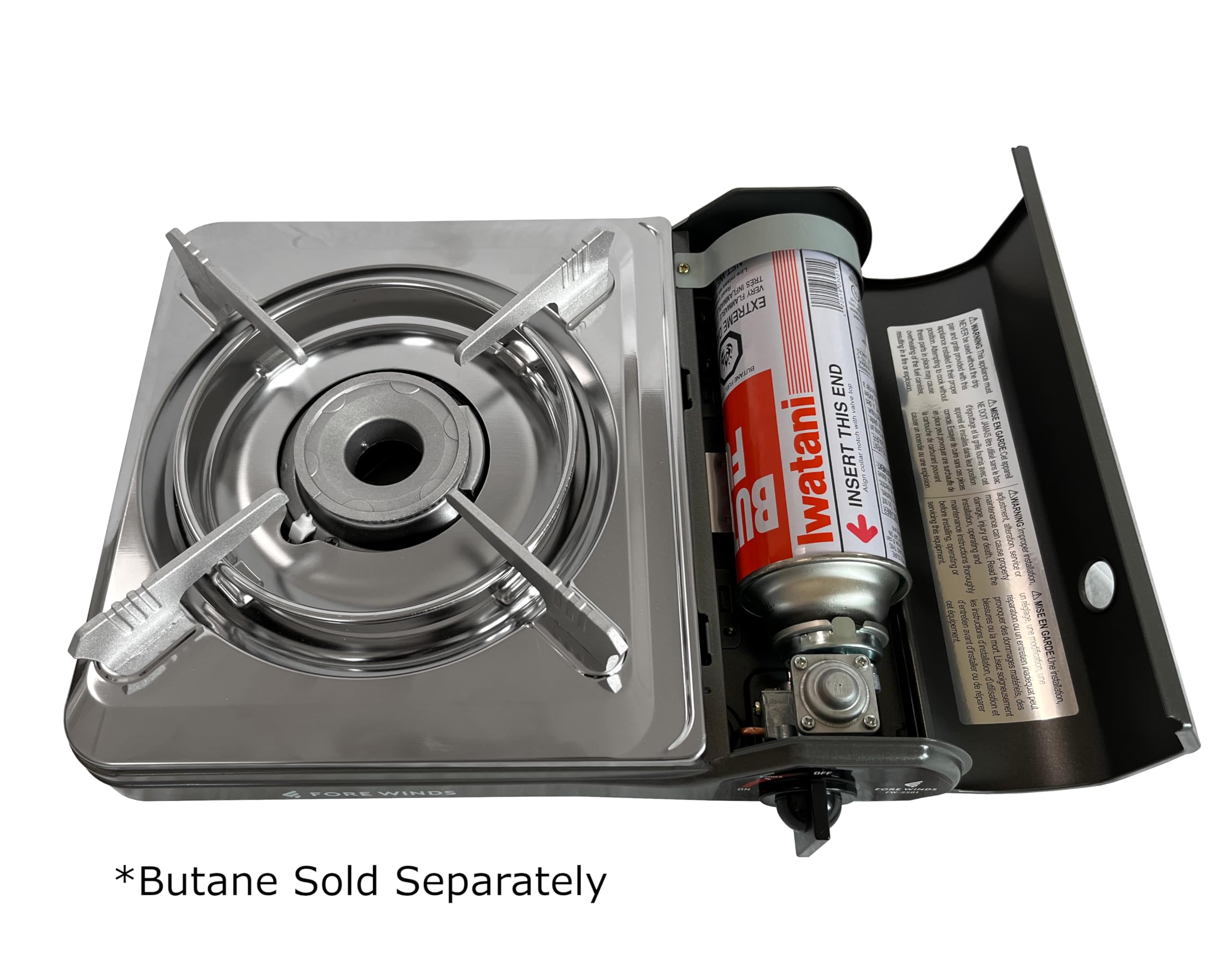 Iwatani Cassette Feu Butane Gas Camp Stove, One, Gray