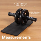 H&S Ab Roller Wheel For Abs Workout - Abdominal Core Exercise Equipment With Extra Thick Knee Pad Mat - Wdual Glide Wheels