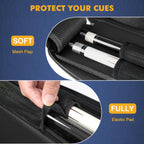 Pekrews Pool Cue Case, Pool Stick Case 2X2 Holds 2 Sticks With 2 Accessory Zipper Pockets, Sturdy Polyester Pool Cue Carry Bag W