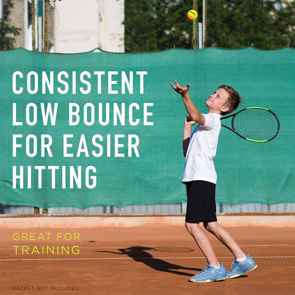 Franklin Sports Starter + Beginner Pressureless Tennis Balls - Great For Training + Practice - Low Bounce Tennis Balls For All C