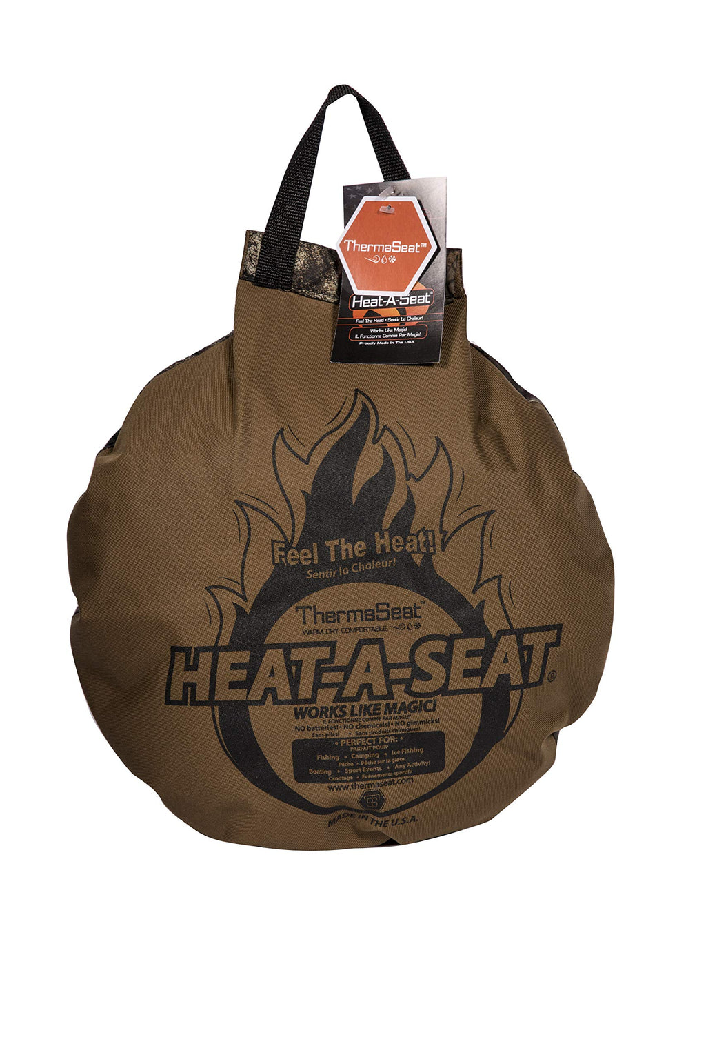 Northeast Products Heat-A-Seat By Thermaseat- Insulated Hunting Seat Cushion, Blaze/Black 17-Inch, Coyote 600 Denier/Mossy Oak C