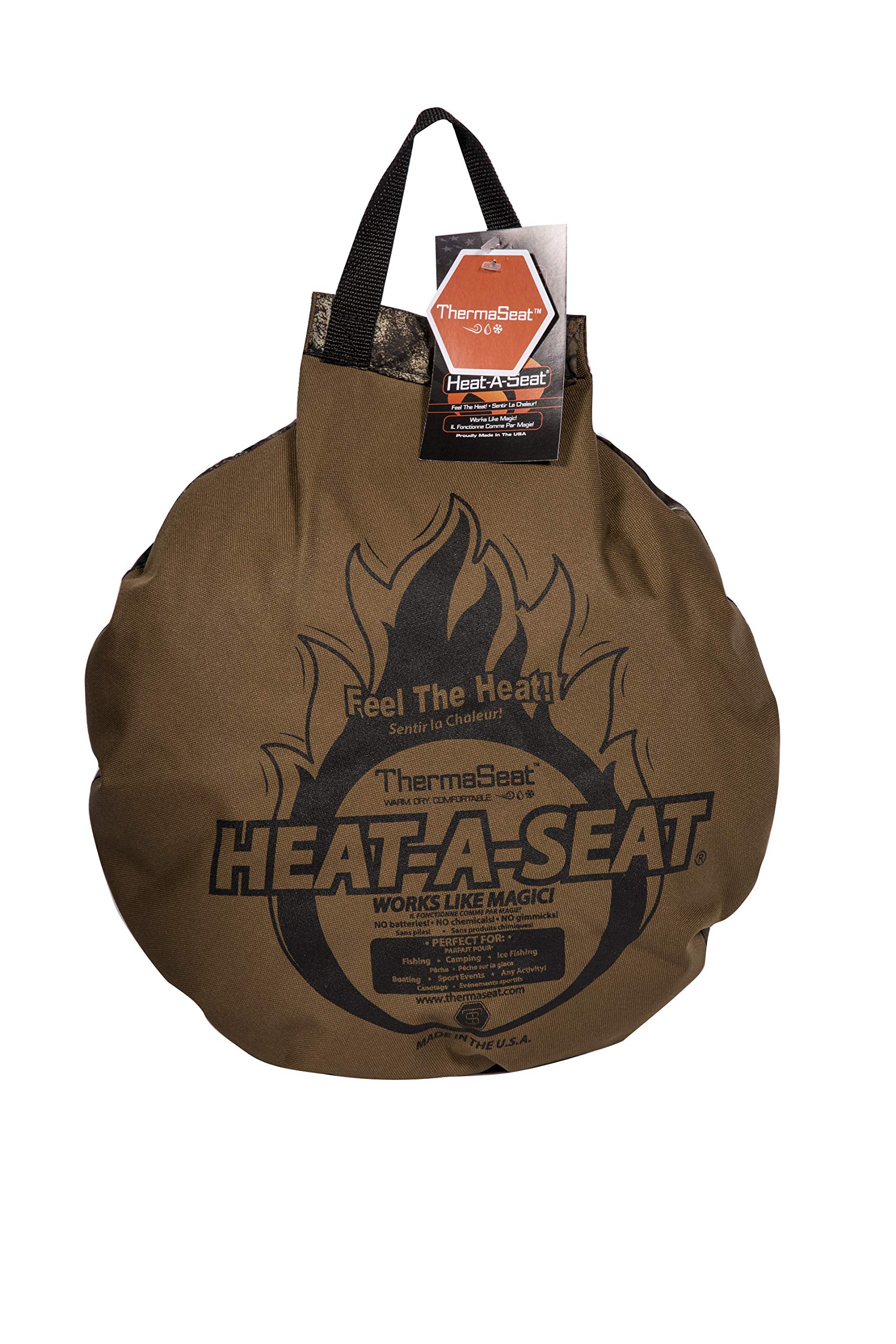 Northeast Products Heat-A-Seat By Thermaseat- Insulated Hunting Seat Cushion, Blaze/Black 17-Inch, Coyote 600 Denier/Mossy Oak C
