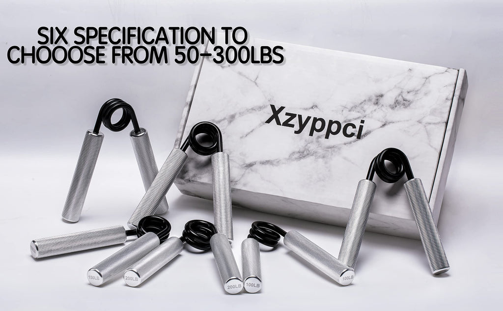 Xzyppci Metal Grip Strength Trainer 6Pack,50-300Lb Hand Gripper Set,Non-Slip Heavy-Duty Wrist Forearm Strengthener,Hand Grip Str
